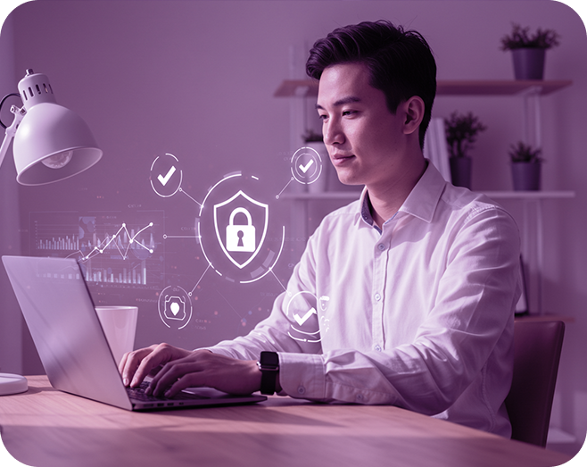 Person working on laptop