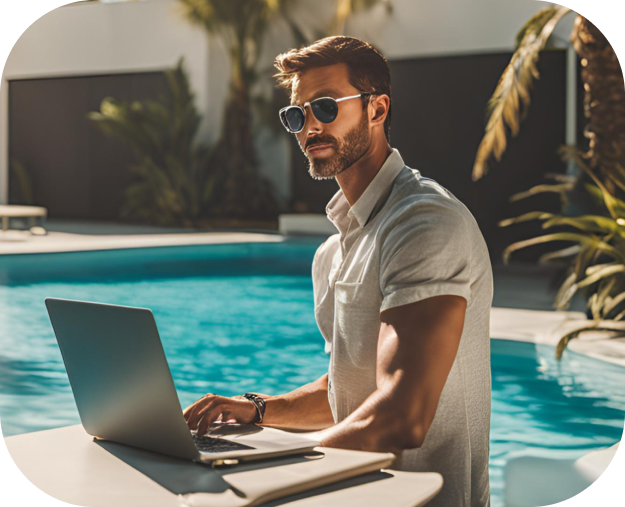 Person working on laptop